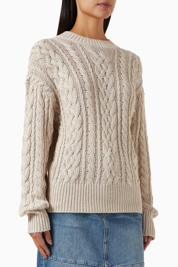 

Sam Oversized Sweater in Cotton-cashmere Blend, Neutral