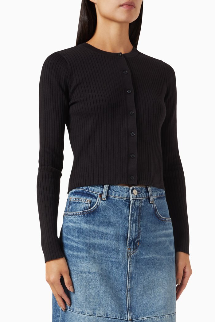 

Joanne Cardigan in Cotton Knit, Black