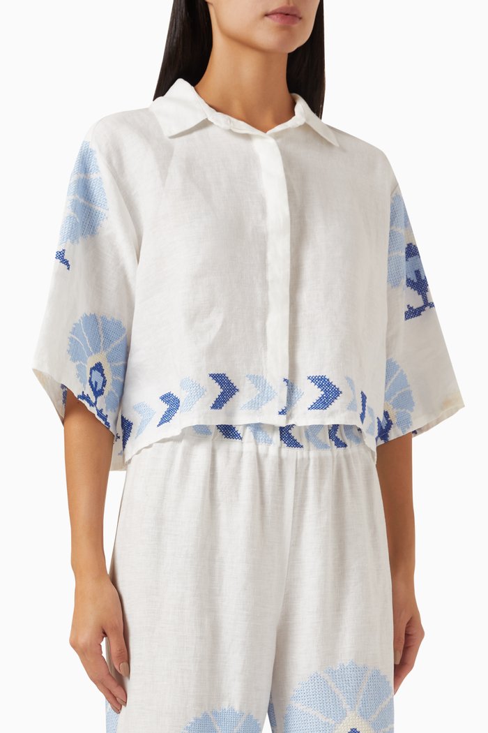 Mini Peacock Shirt, Blue