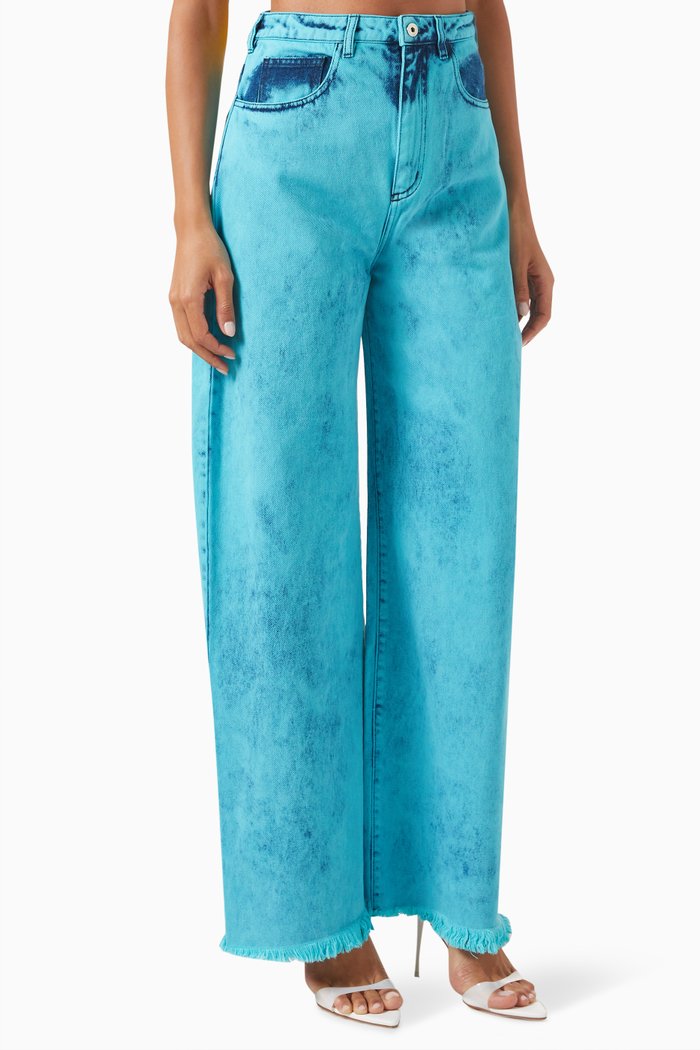 

Oversized Wide-leg Jeans in Cotton-denim, Blue