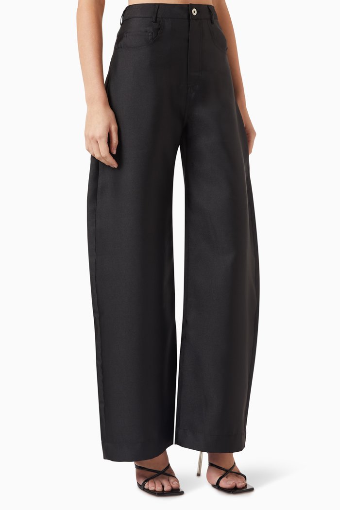 

Boyfriend Pants in Satin, Black