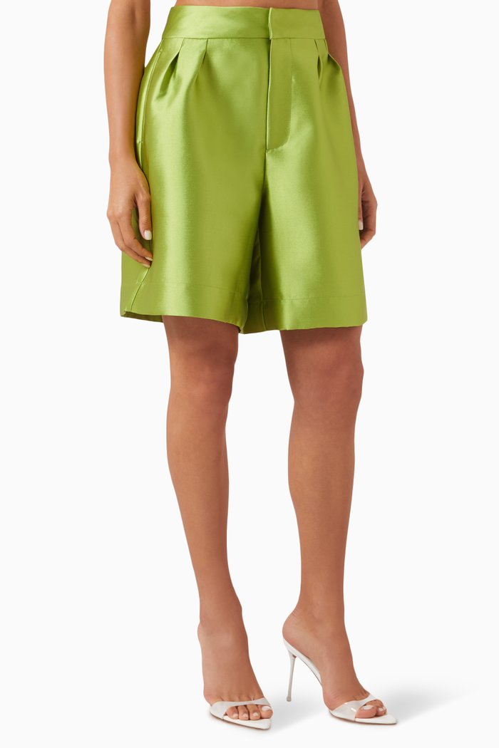 

Skater Shorts in Satin, Green