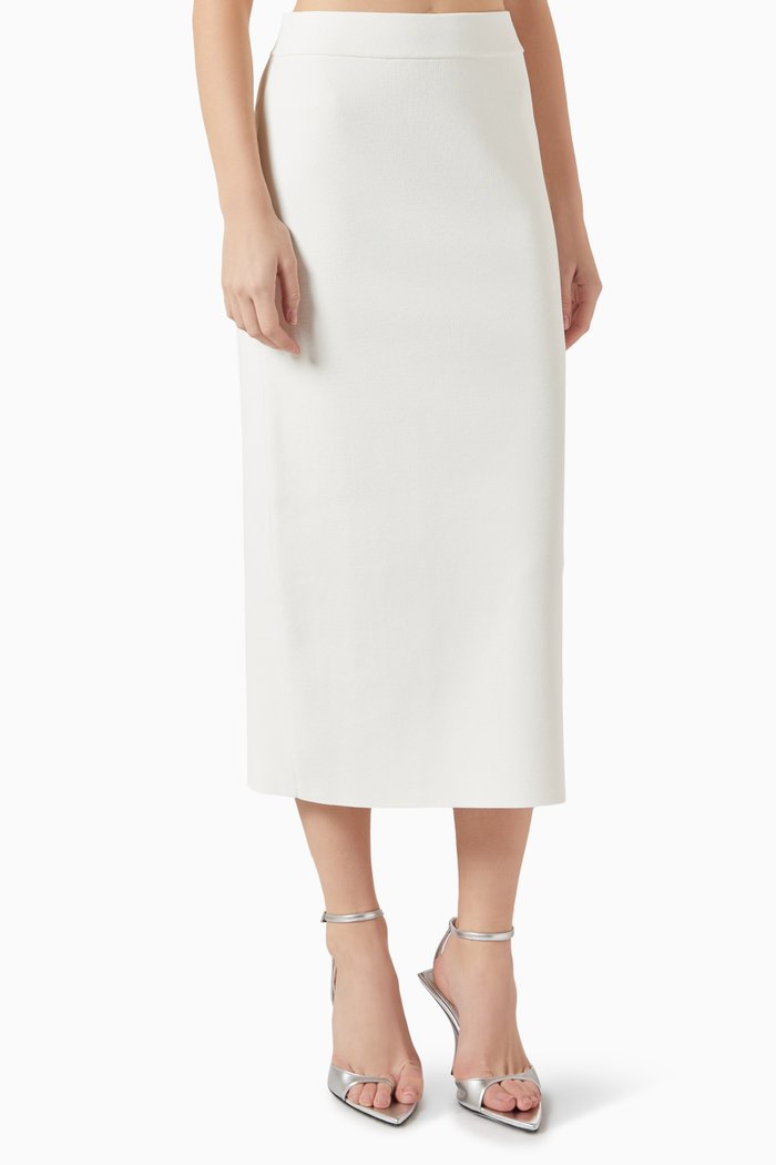 

Solange Midi Skirt in Knit, White