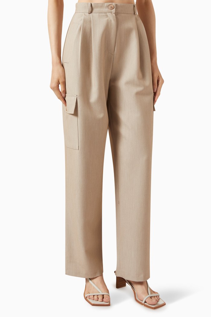 

Maesa Cargo Pants in Stretch Suiting, Neutral