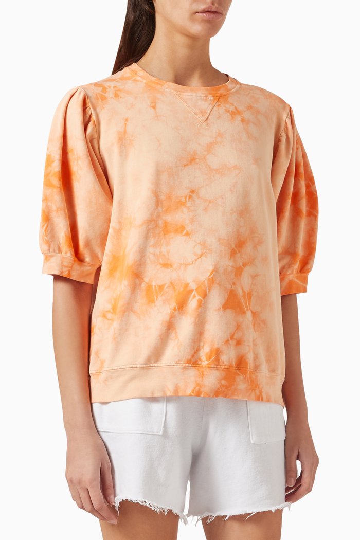

Casey Puff-sleeve Sweatshirt in Vintage Fleece, Orange