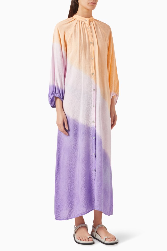 

Annabelle Ombré Midi Dress in Crinkle Nylon-blend, Purple