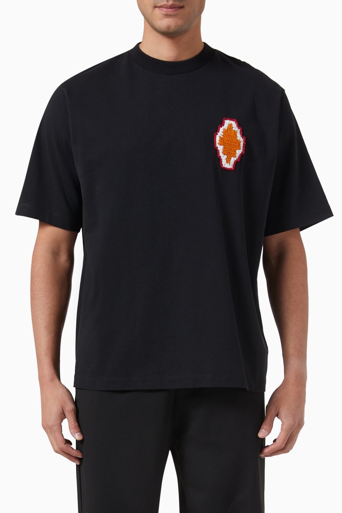 

Macrame Cross T-shirt in Cotton Jersey, Black