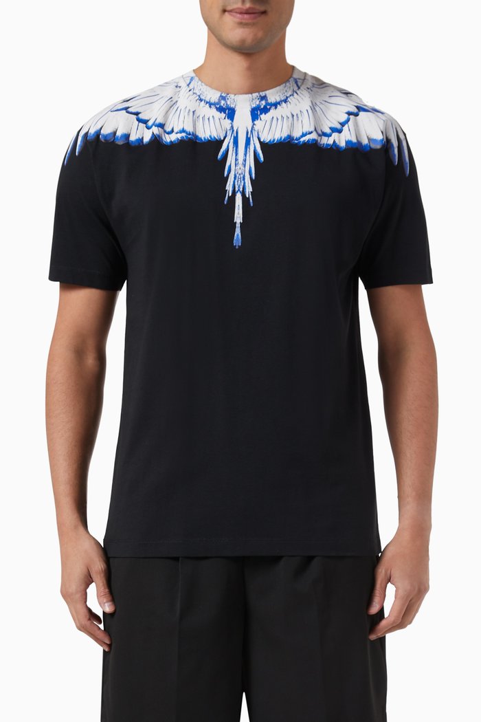 Icon Wings T-shirt in Cotton Jersey, Black