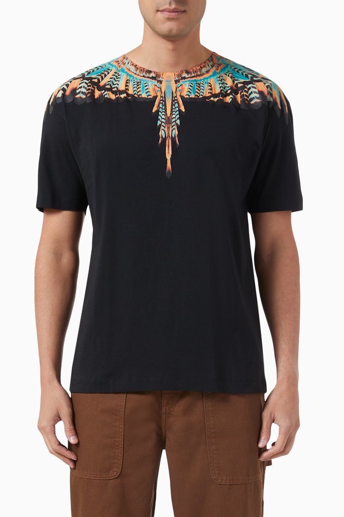 Grizzly Wings T-shirt in Cotton Jersey, Black