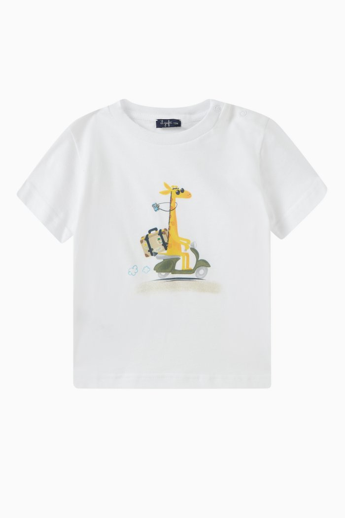 

Giraffe Print T-shirt in Cotton, White