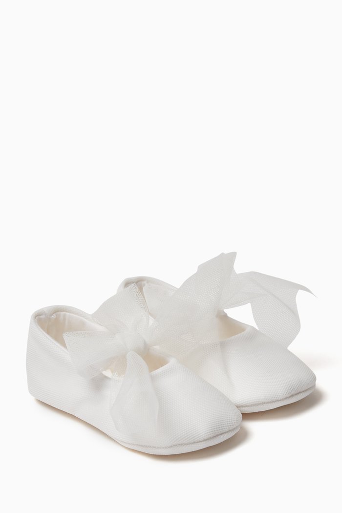 

Bow-embellished Pre-walker Shoes, White