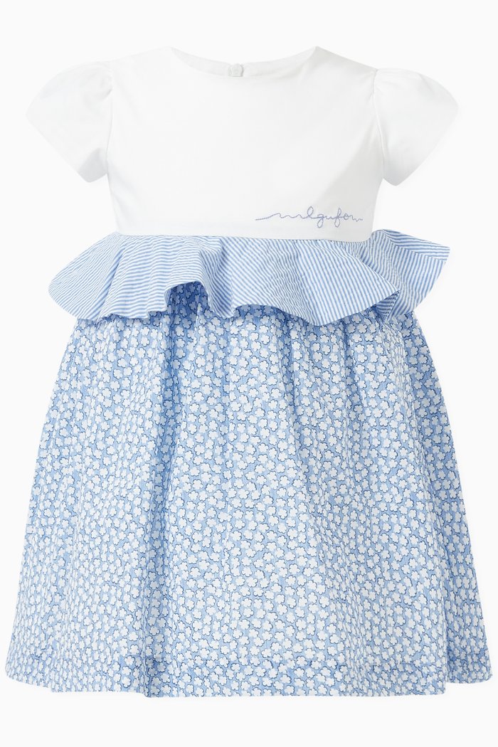 

Floral Dress in Cotton, Blue