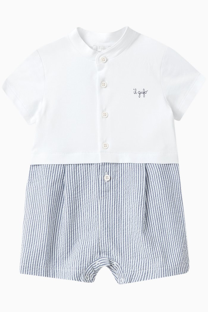 

Romper in Stretch Cotton, Blue