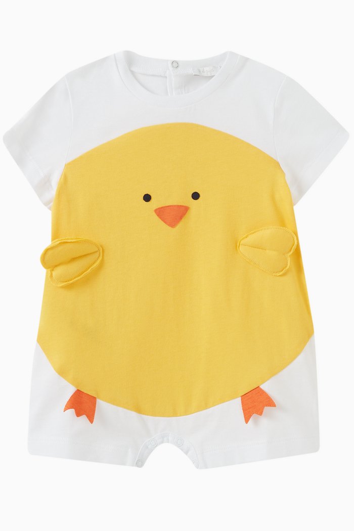 

Chick-motif Romper in Cotton, White