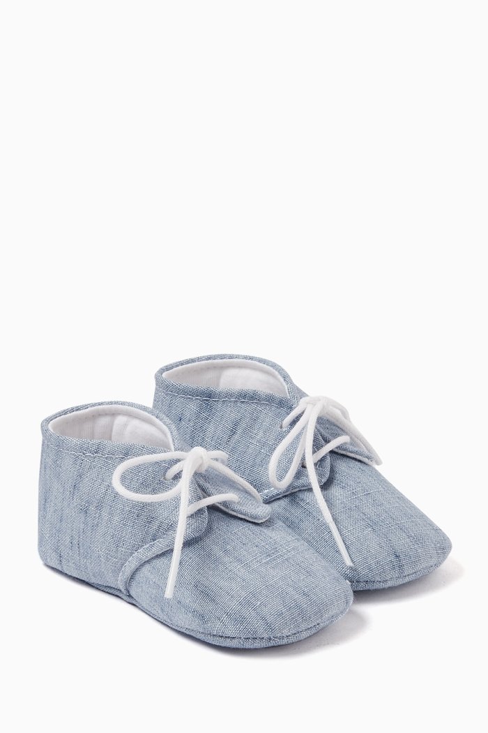 

Lace-up Booties in Canvas, Blue