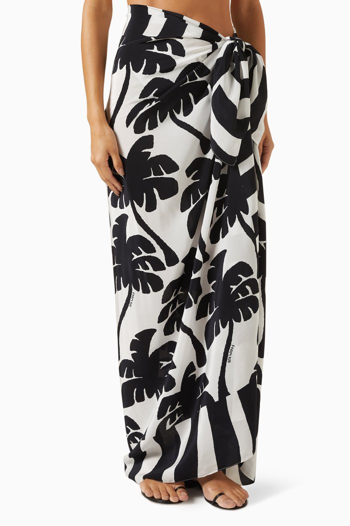 

Coconut Panneaux Sarong in Cotton, White