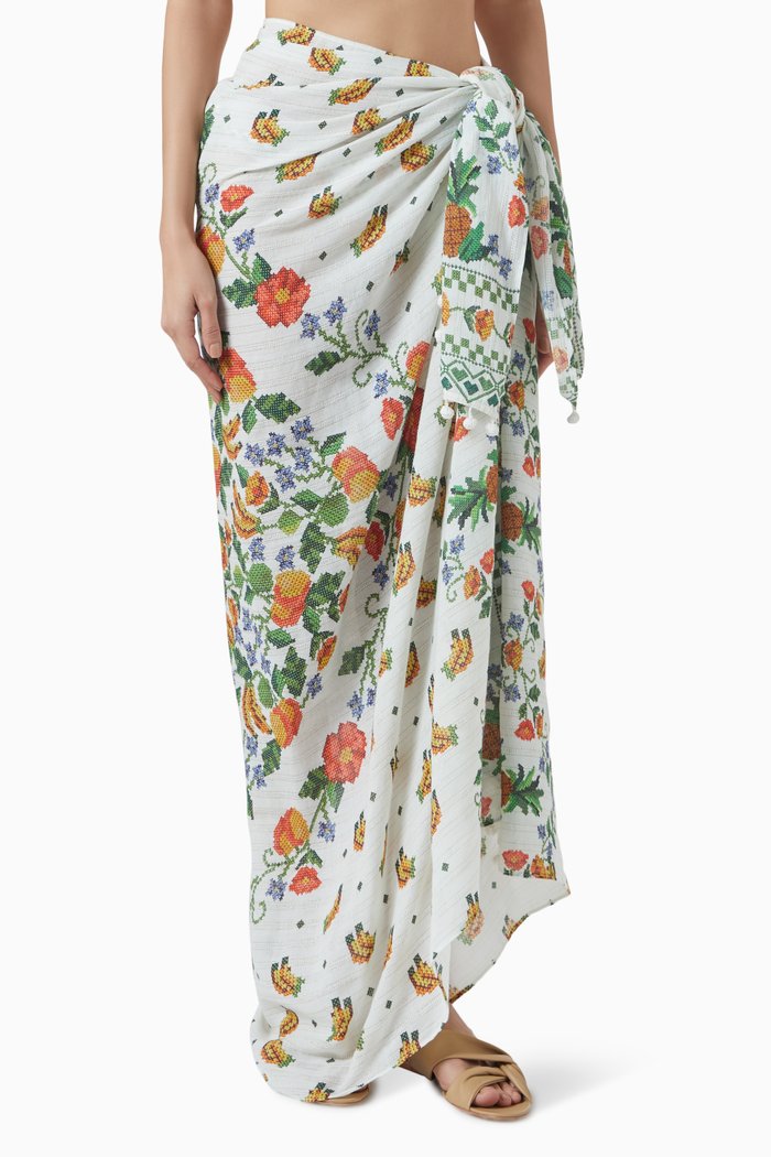 Summer Vitamin Sarong in Cotton, White