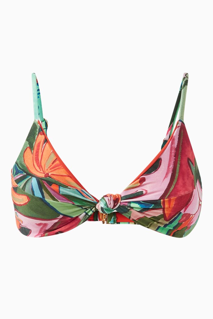 

Banana Foliage Knot Bikini Top, Multicolour