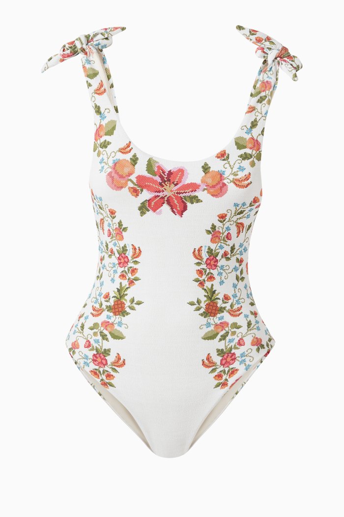 

Banana Vitamin One-piece Swimsuit, White