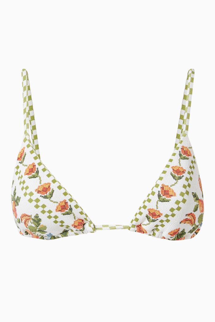 

Banana Vitamin Side-tie Bikini Top, White