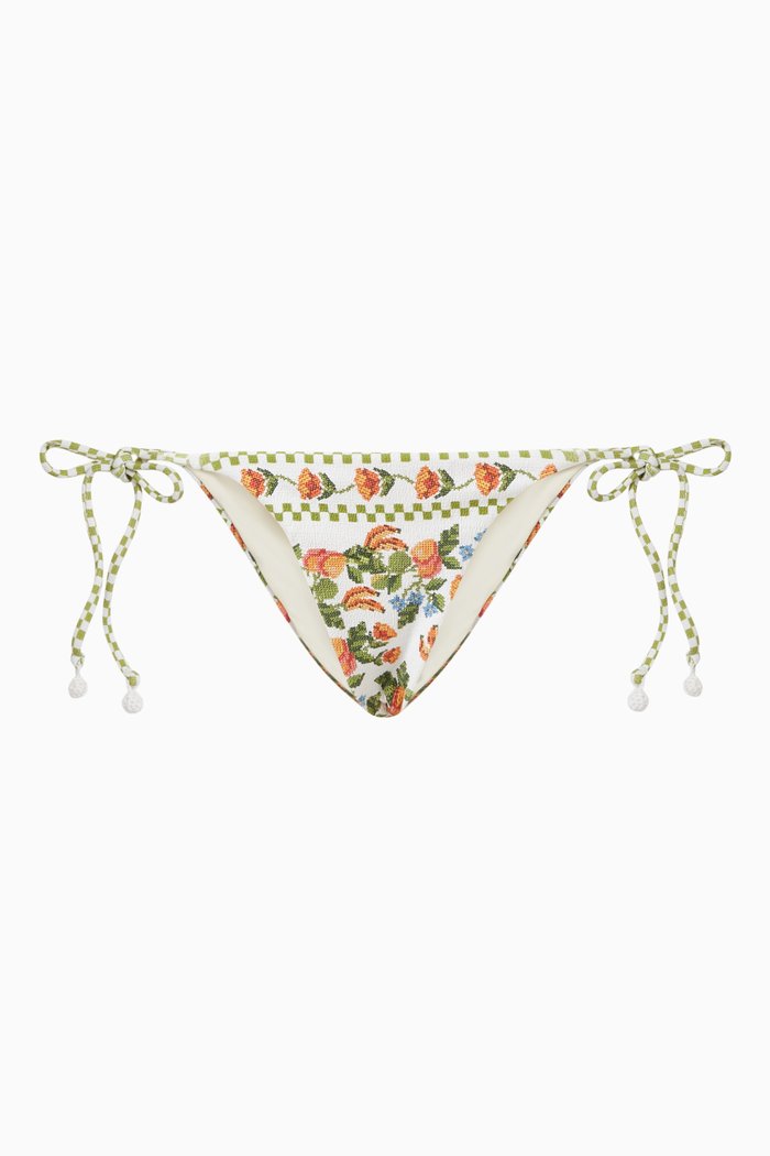 

Banana Vitamin Side-tie Bikini Briefs, White