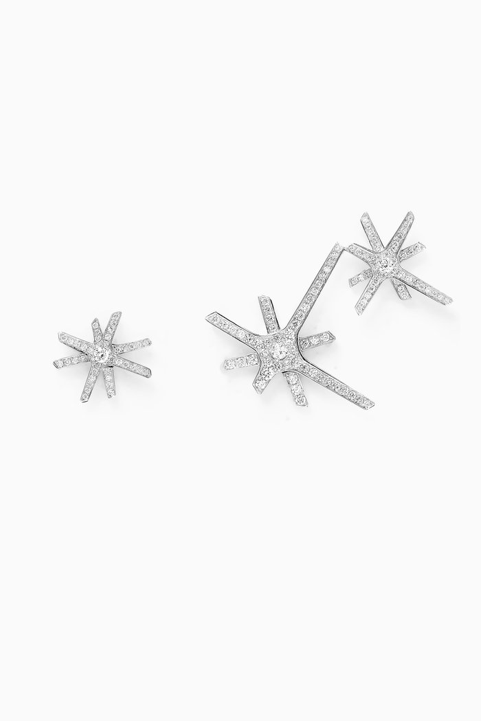 

Daw Stud and Motif Earrings in 18kt White Gold, Silver