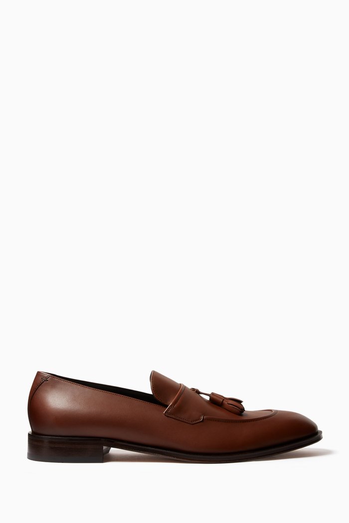 

Derrek Loafers in Calfskin Leather, Brown