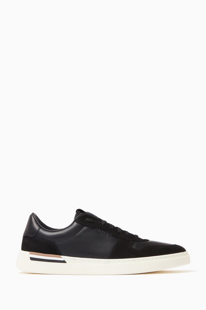 Clint Sneakers in Leather & Suede, Black