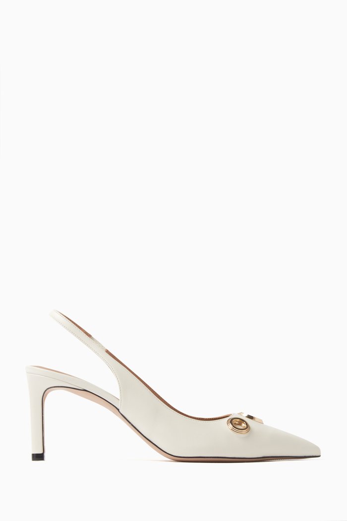 

Janet 70 Slingback Pumps in Leather, Neutral