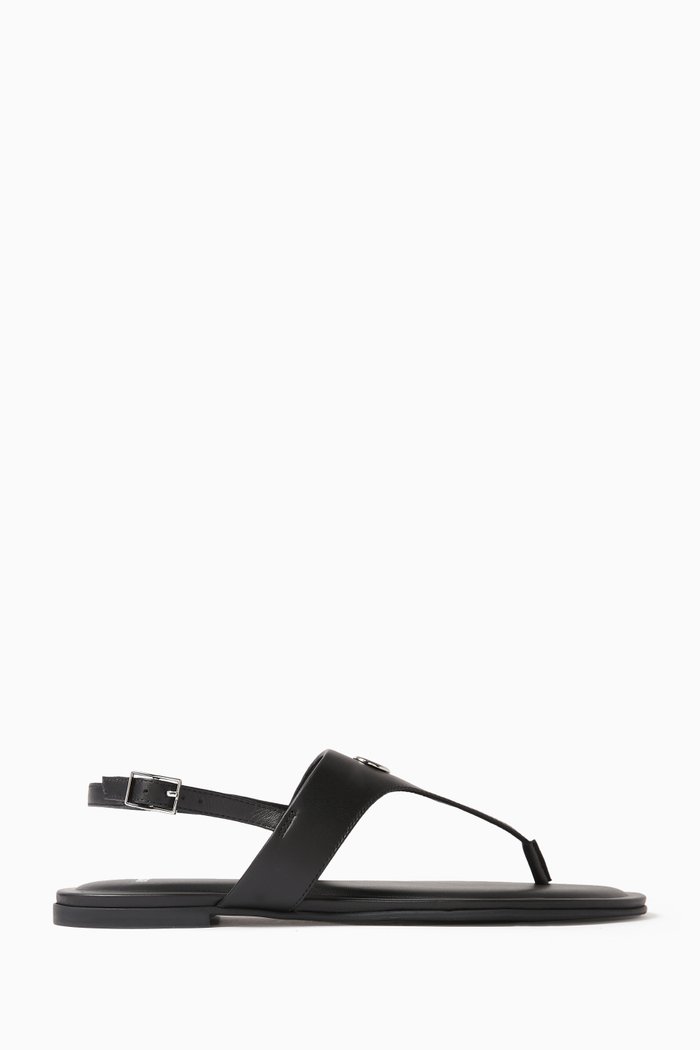 

Millie Flat Sandals in Nappa Leather, Black