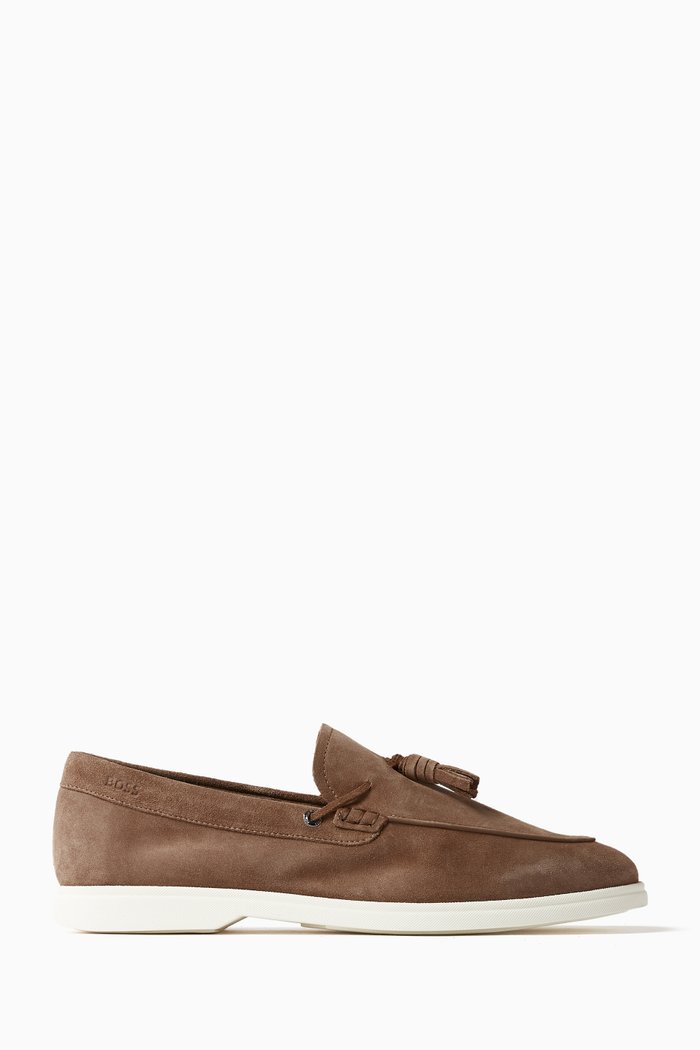 

Tassel Loafers in Suede, Neutral