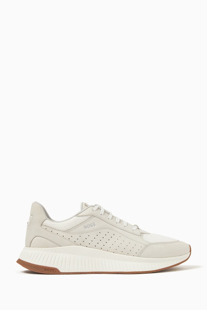 

Sneakers in Leather & Mesh, Neutral
