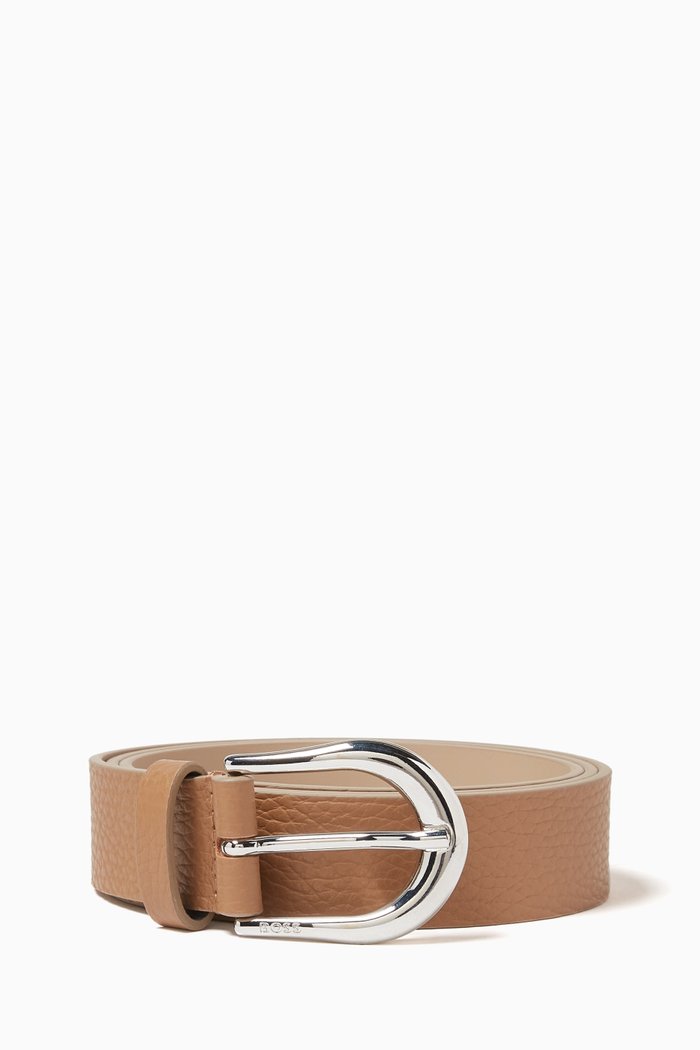 Belt in Italian-leather, Neutral