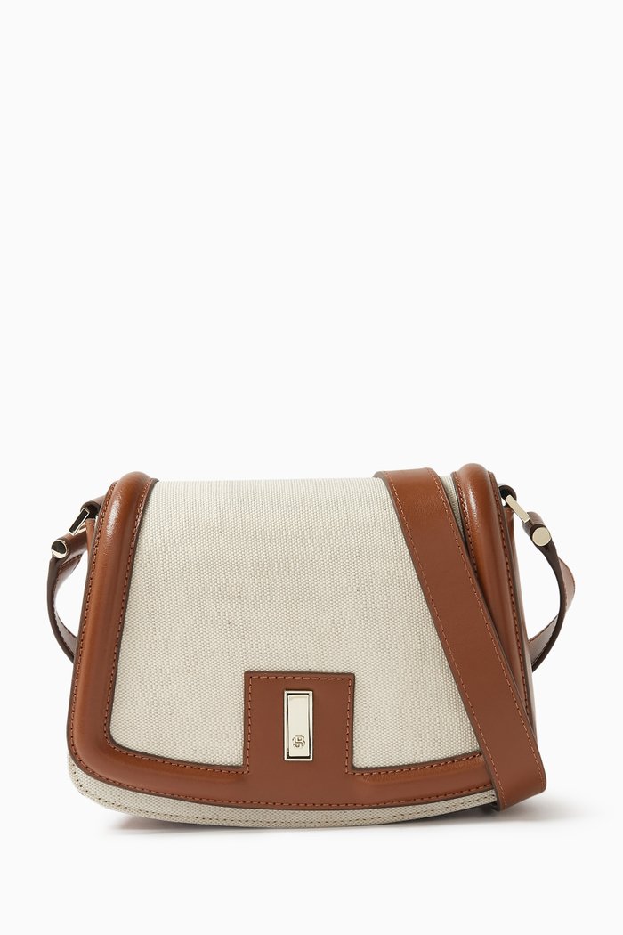 

Arielle Saddle Bag in Cotton-blend, Neutral