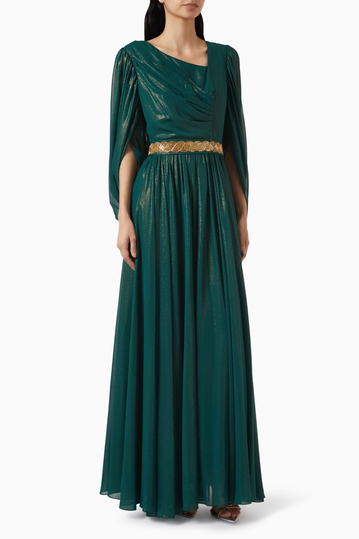 

Draped Maxi Dress, Green
