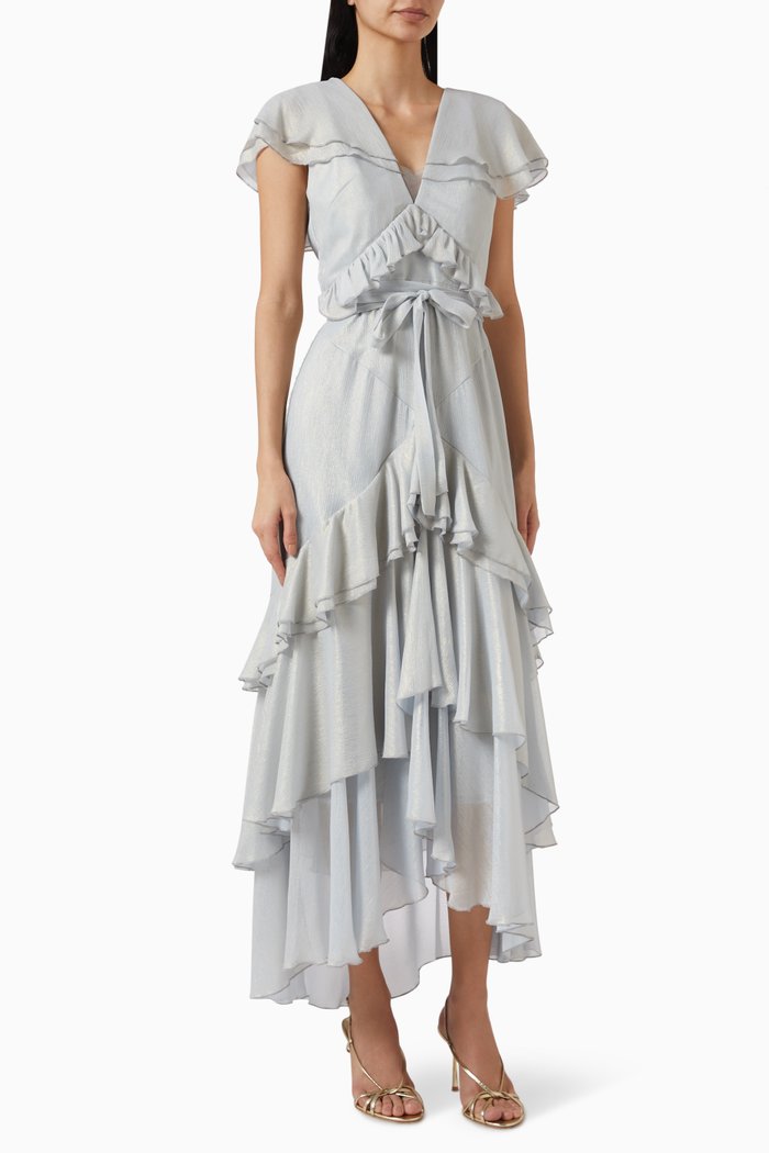 

Ruffled Maxi Dress, Blue