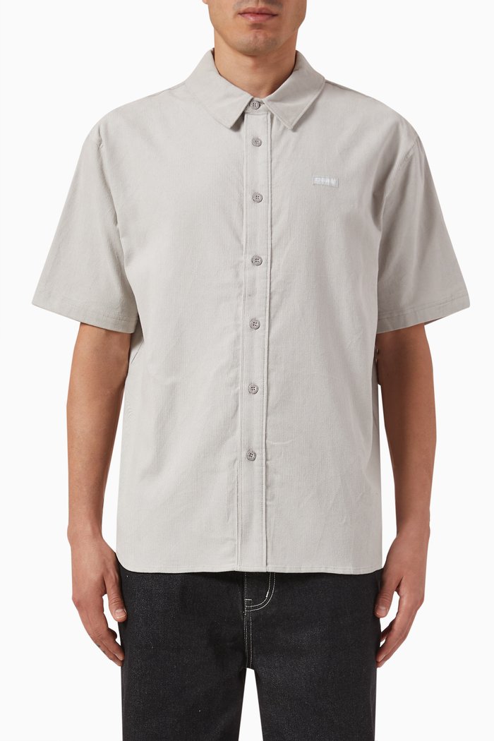 

Short-sleeve Shirt in Corduroy, Grey