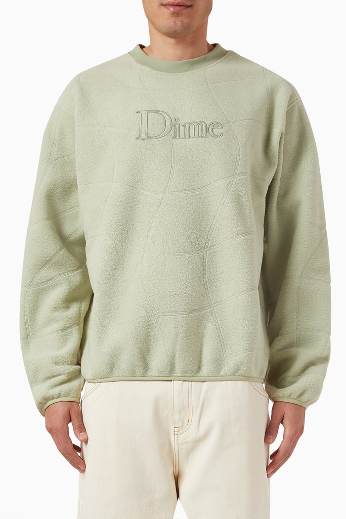 Classic Wave Polar Crewneck Sweatshirt, Green