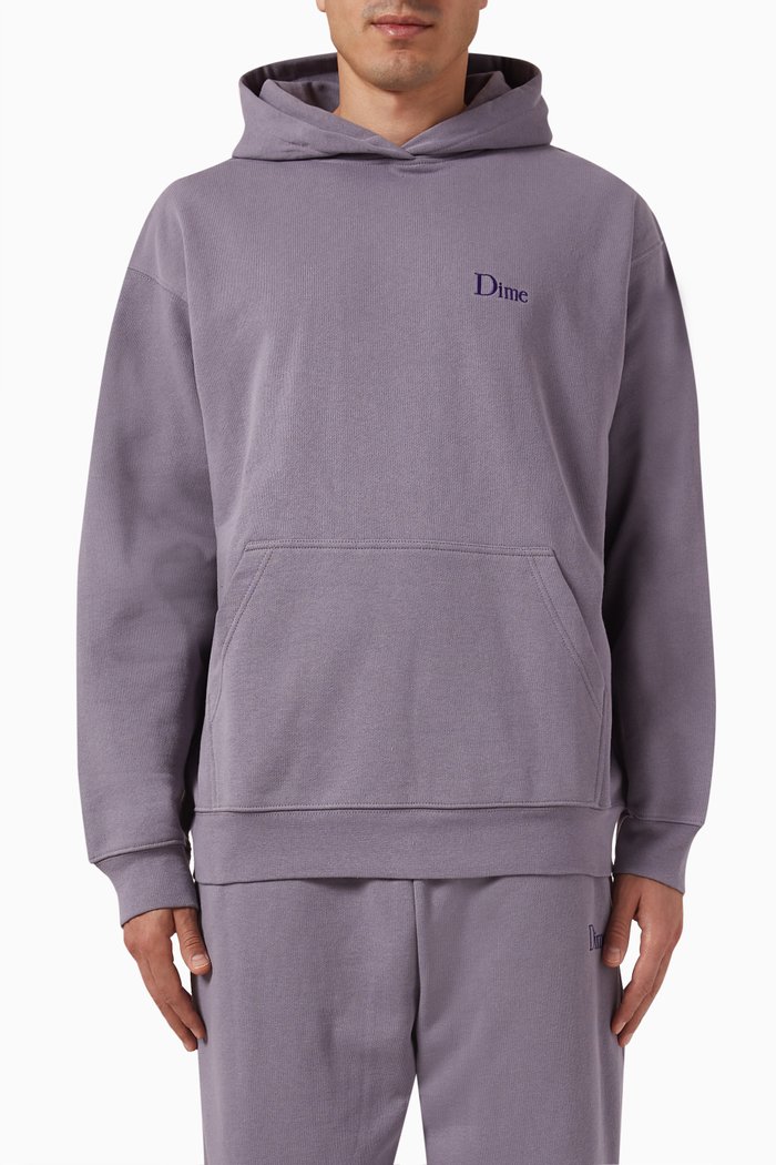 

Classic Small Logo Hoodie in Cotton, Purple