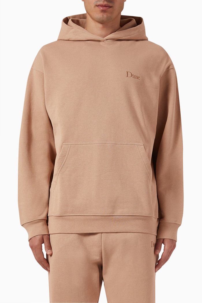 

Classic Small Logo Hoodie in Cotton, Brown