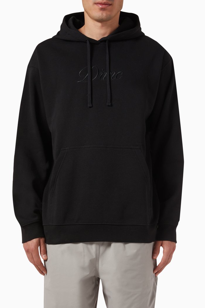 

Cursive Logo Hoodie in Cotton, Black