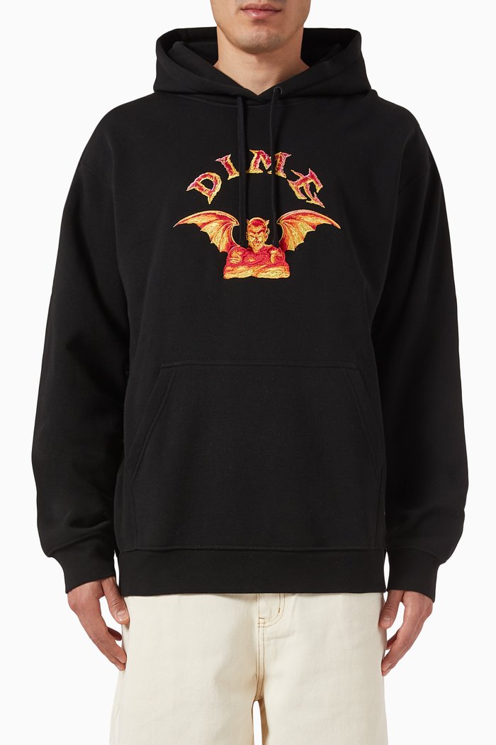 

Devil Hoodie in Cotton-blend, Black