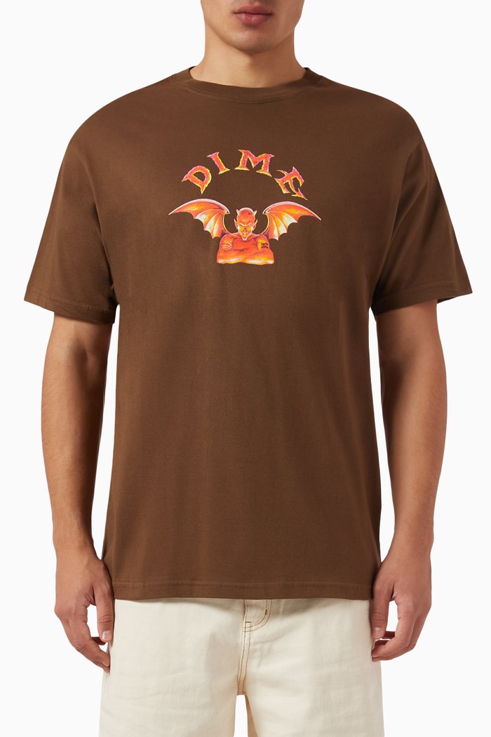 

Devil T-shirt in Cotton, Brown