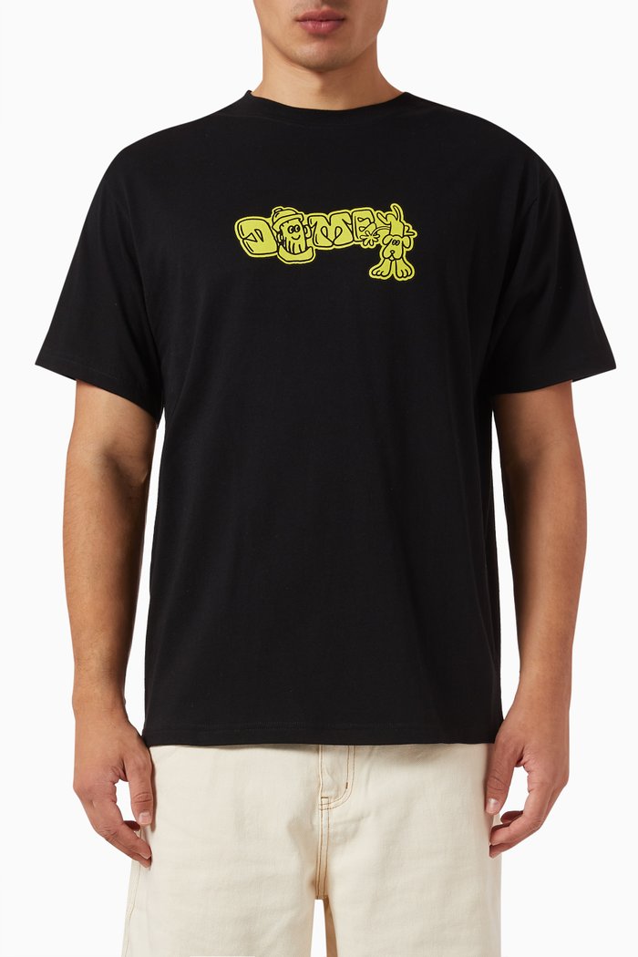 Walk T-shirt in Cotton, Black