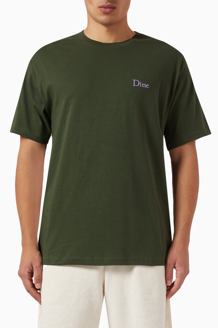 Classic Small Logo T-shirt in Cotton, Green