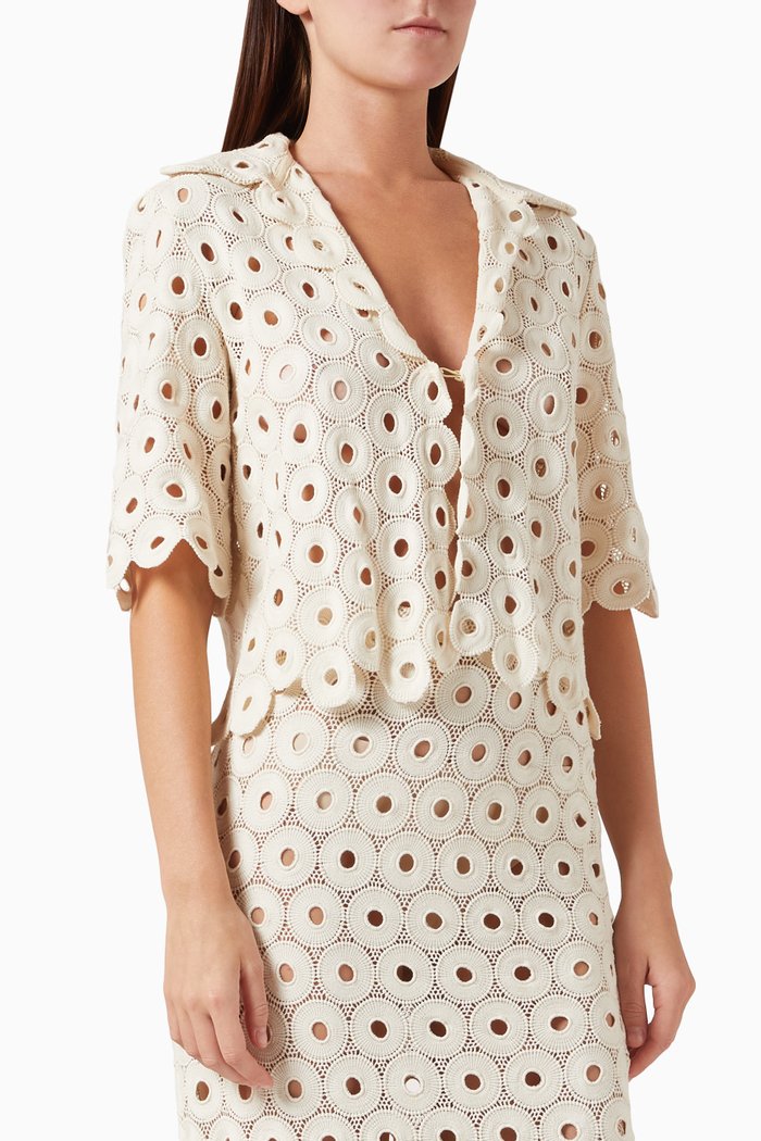 

Braydon Crochet Top in Cotton, Neutral