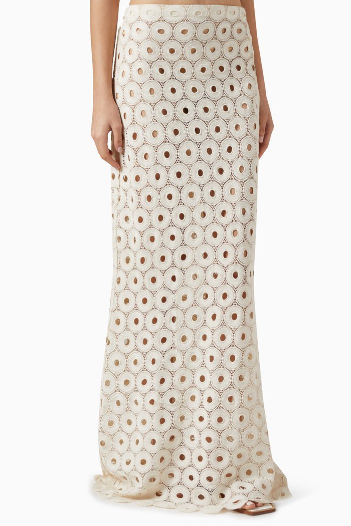 

Maud Maxi Skirt in Crochet, Neutral