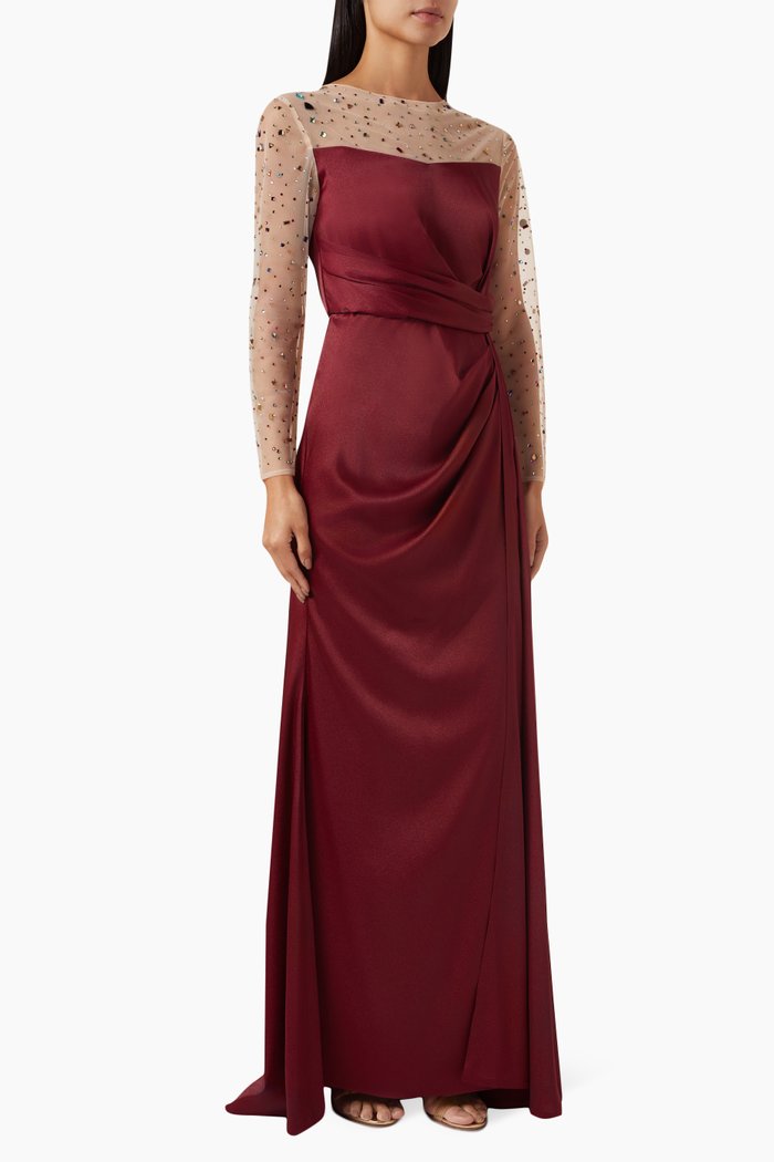 

Embellished Maxi Dress, Red