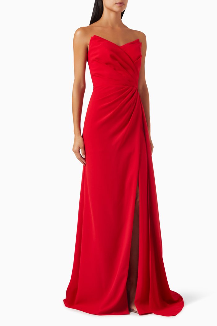 

Britne Maxi Dress in Crepe, Red