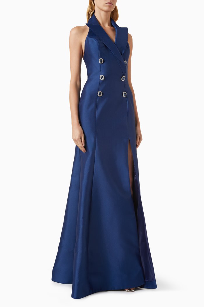 

Karmen Vest Gown in Taffeta, Blue